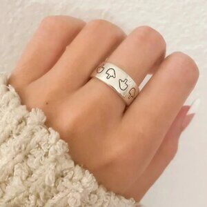 925 Sterling Silver Middle Finger Ring Band Chunky Ring Band Modern Cool Ring